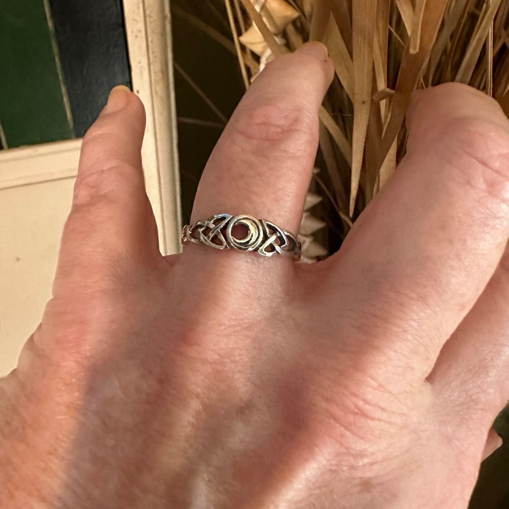 Sterling Silver Celtic Moon Ring Sizes 6,8,9